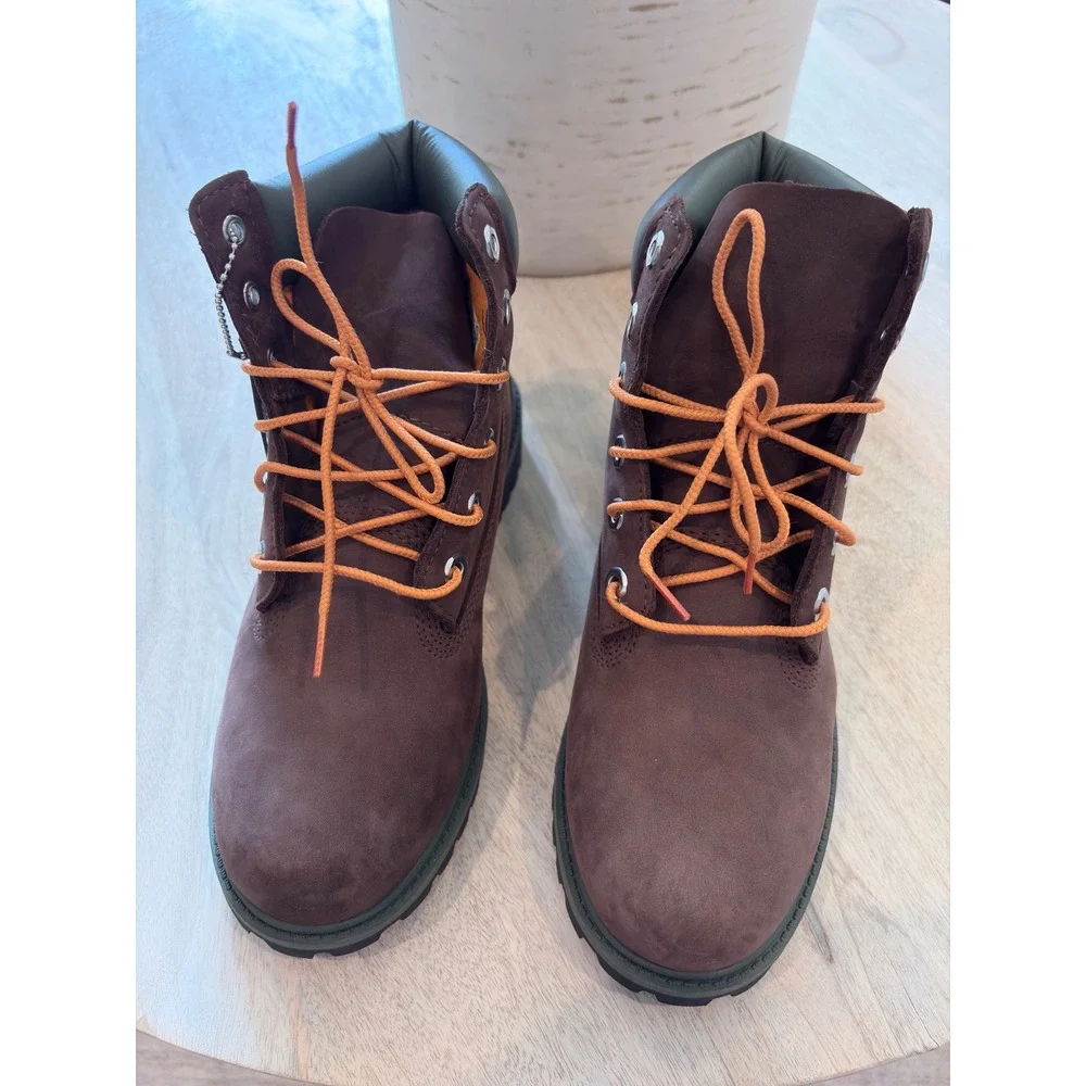 Timberland 6 Inch Waterproof Boot Boys 5.5 Brown NWT Nubuck Leather Gorpcore